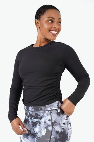 Ruched Long Sleeve Active T-shirt