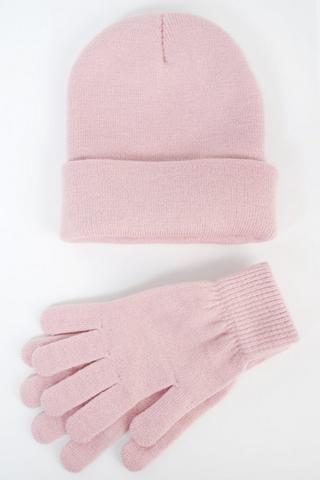 Knit Beanie + Gloves Set