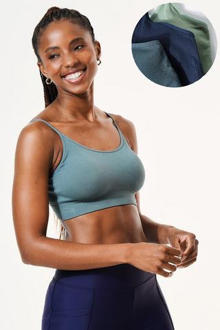 3-pack Ribbed Low Impact Sports Bras