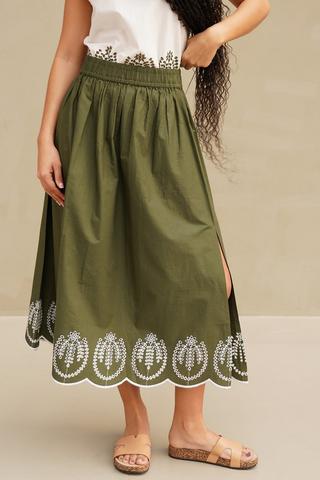Embroidered Maxi Skirt