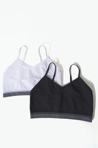 2-pack Ribbed Seamless Knit Sports Bra