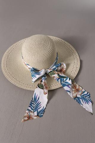 Wide Brim Straw Hat - 56cm