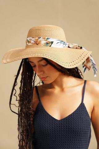 Wide Brim Straw Hat - 56cm