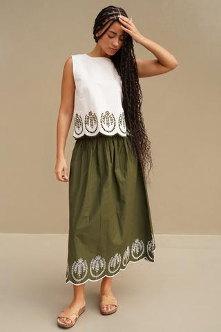 Embroidered Sleeveless Top