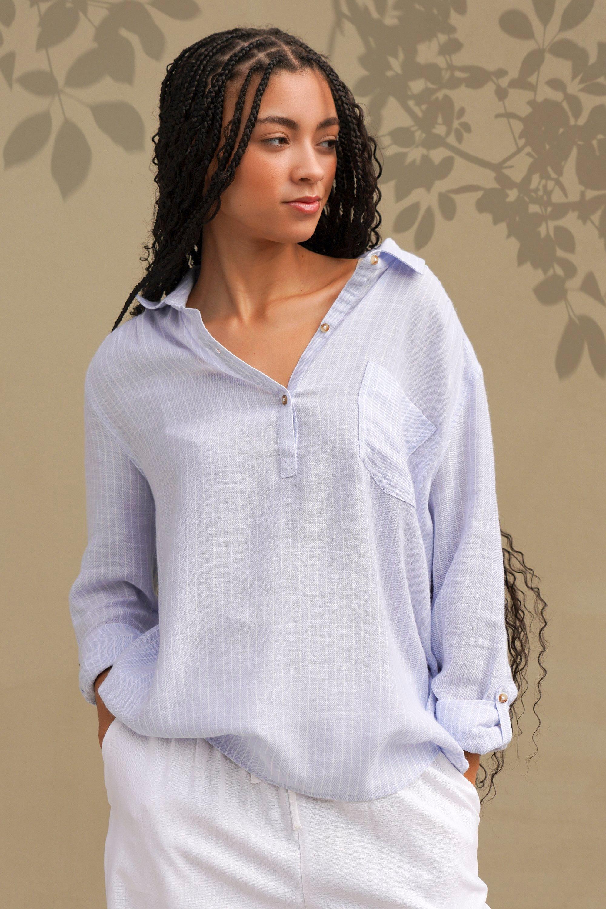Cotton Blend Long Sleeve Shirt - EMSACS0839CELS1759 main image 1