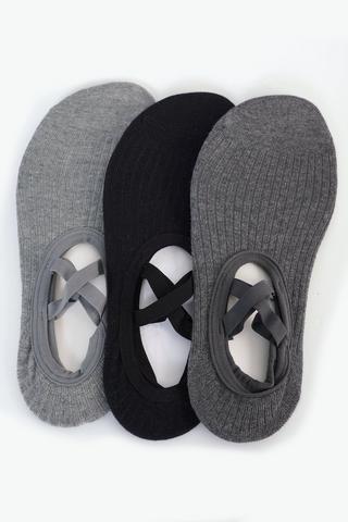 3-pack Seamless Yoga Socks - 4-7