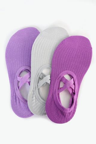 3-pack Seamless Yoga Socks - 4-7