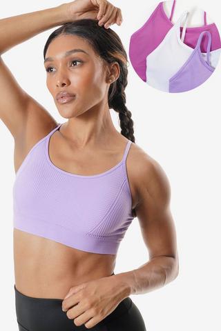 3-pack Ribbed Low Impact Sports Bra