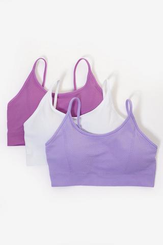 3-pack Ribbed Low Impact Sports Bra