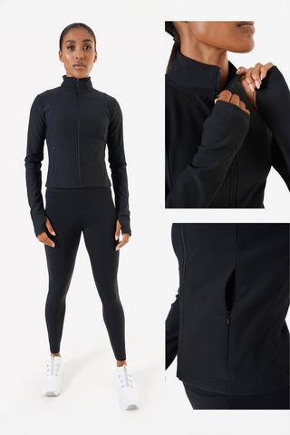 Elite Ribbed Zip-through Active Top