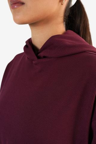 Ribbed Pullover Hoodie