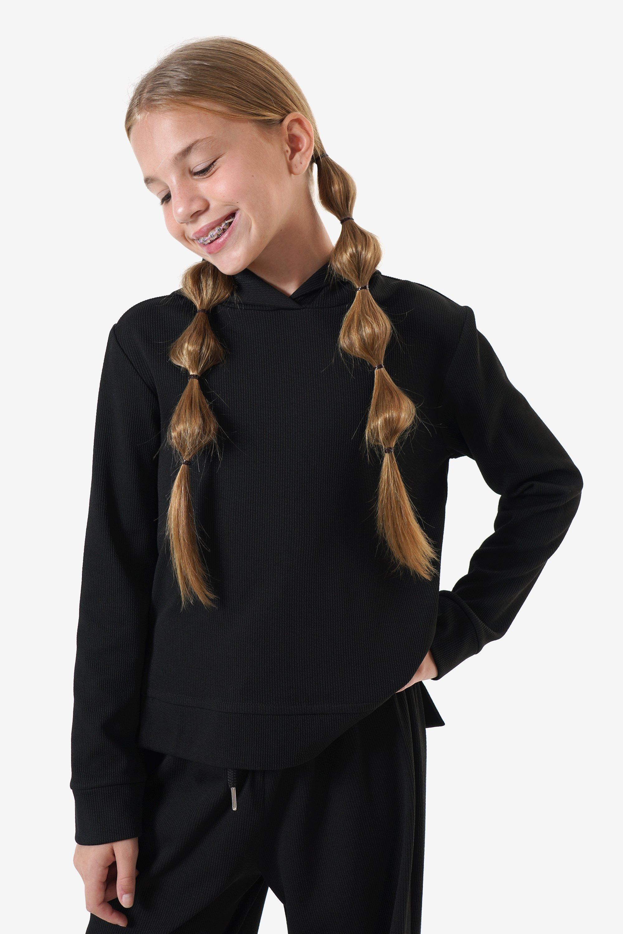 Ribbed Hooded Pullover