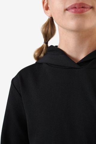 Ribbed Hooded Pullover