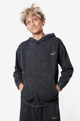 Acid Wash Fleece Hoodie