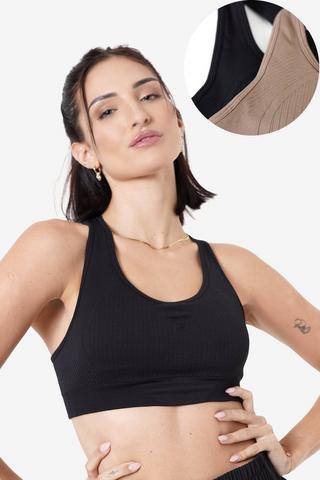 2-pack Ribbed Medium Impact Sport Bras