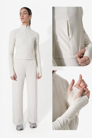 Elite Ribbed Zip-through Active Top