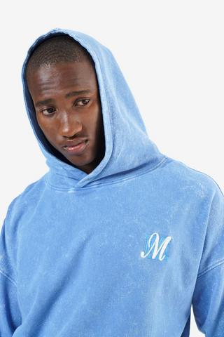 Acid Wash Hooded Pullover