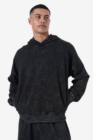 Acid Wash Hooded Pullover