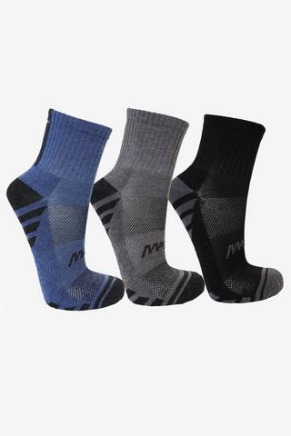 3-pack Cushioned Crew Socks - 8 -12