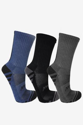 3-pack Cushioned Crew Socks - 8 -12