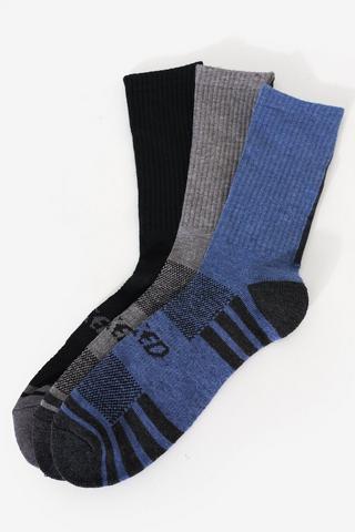3-pack Cushioned Crew Socks - 8 -12