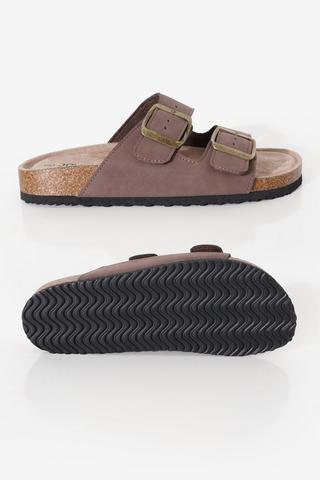 Cork Dbl Buckle Brwn L Ss26