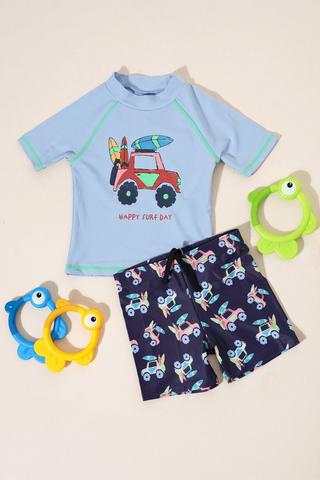Short Sleeve Rashie And Jammer Set - Toddlers'