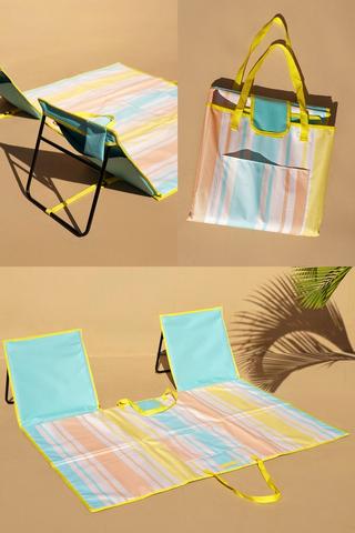 Folding Beach Mat With Built-in Back Rest