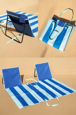 Folding Beach Mat With Built-in Back Rest