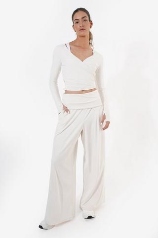 Foldover Wide Leg Yoga Pants