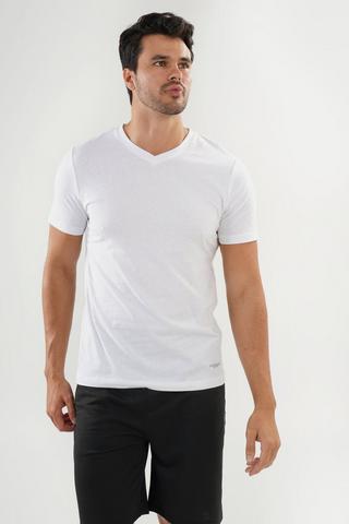 Polycotton V-neck T-shirt