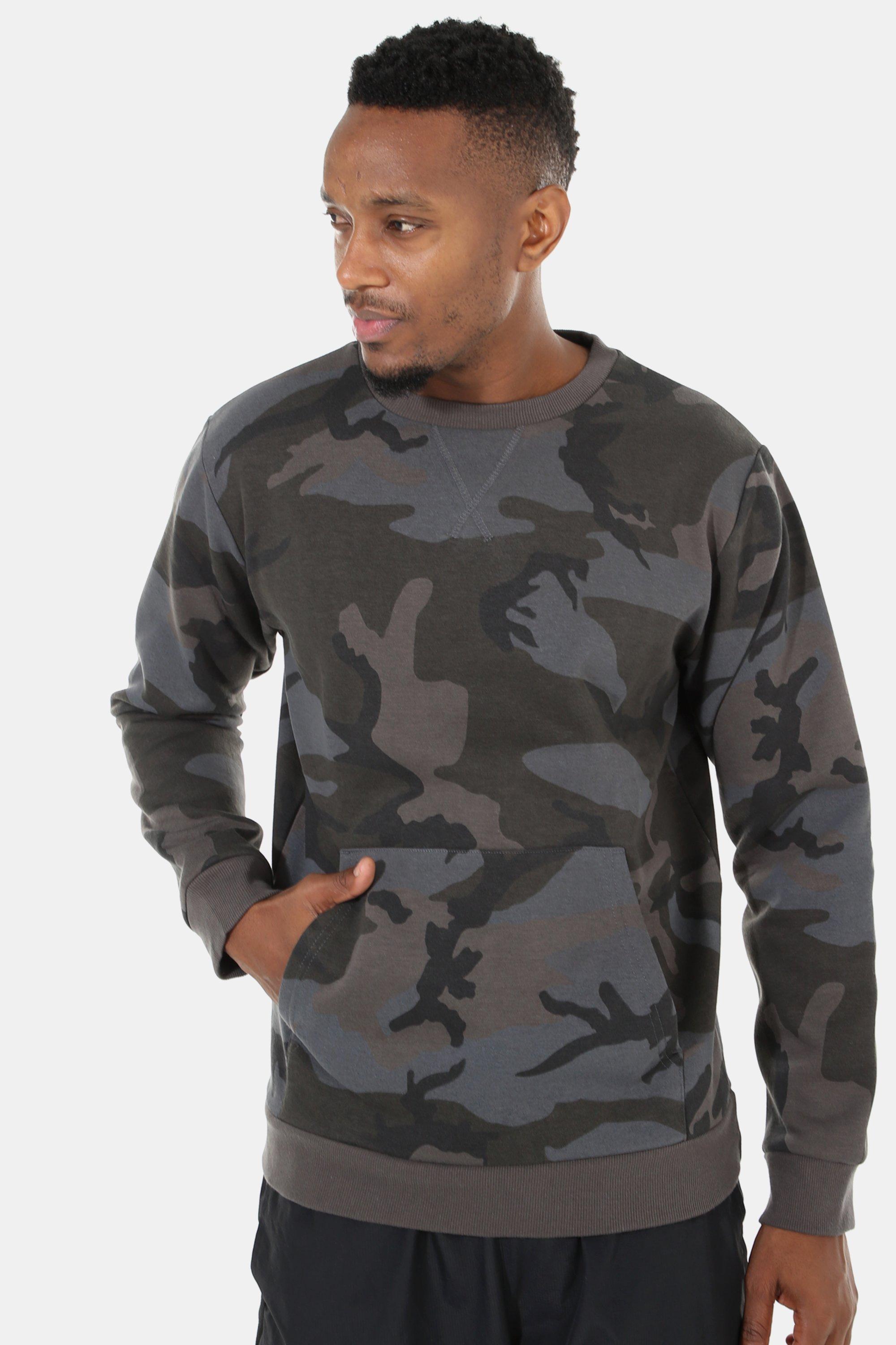 Camo raglan v stitch brushed pullover main image 0