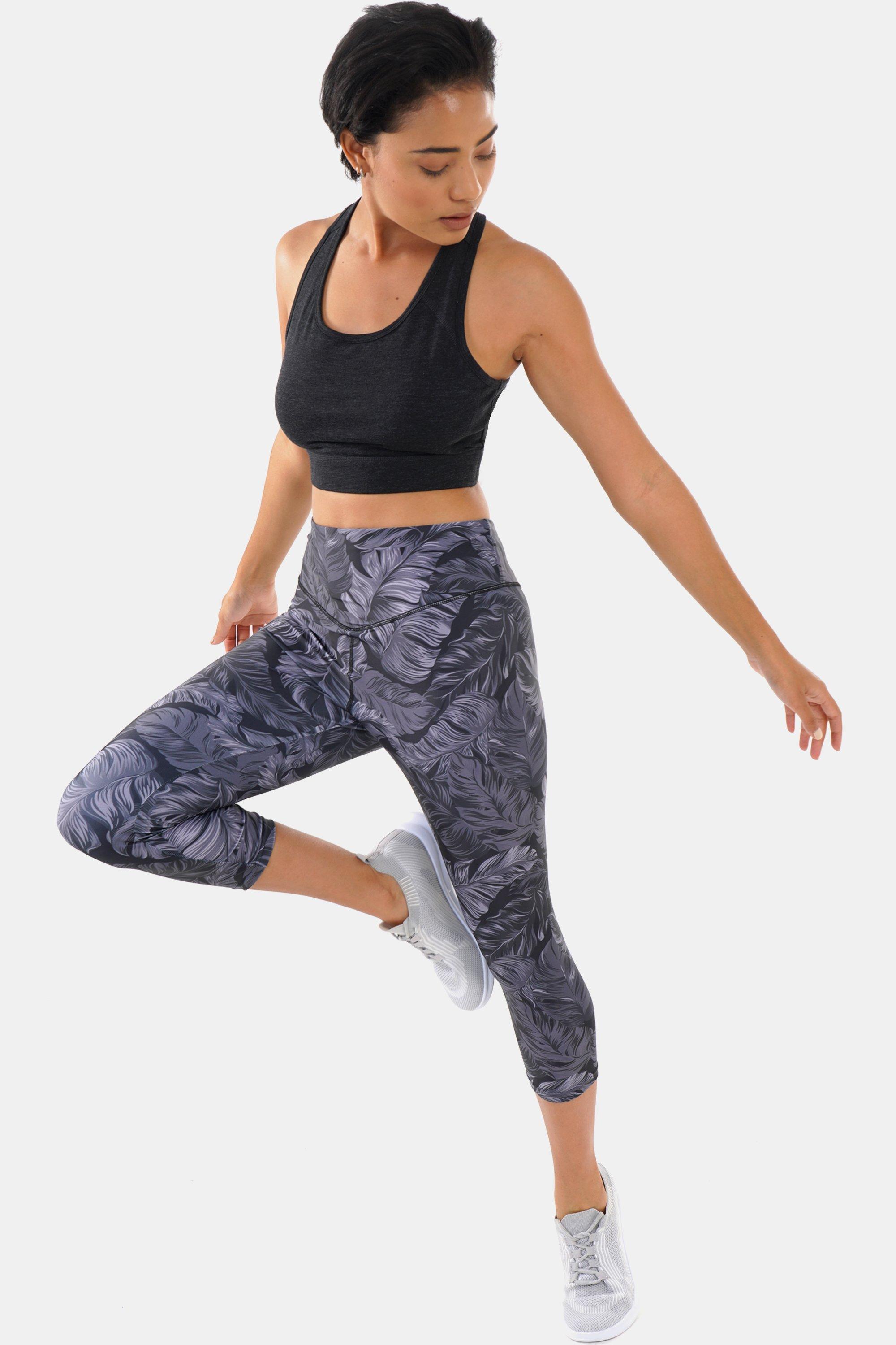Leaves cropped pants women's fashion sports leggings
