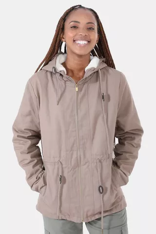 Sherpa-lined Twill Jacket