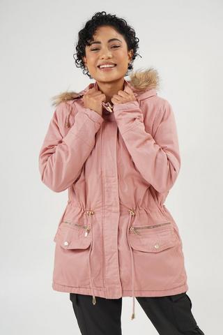 Padded Fur-trim Jacket