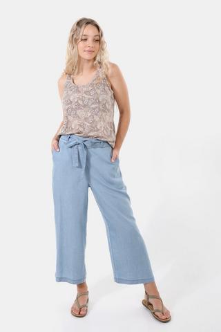 Chambray Wideleg Pants