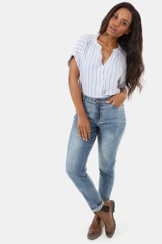 Straight Leg Denim Jeans