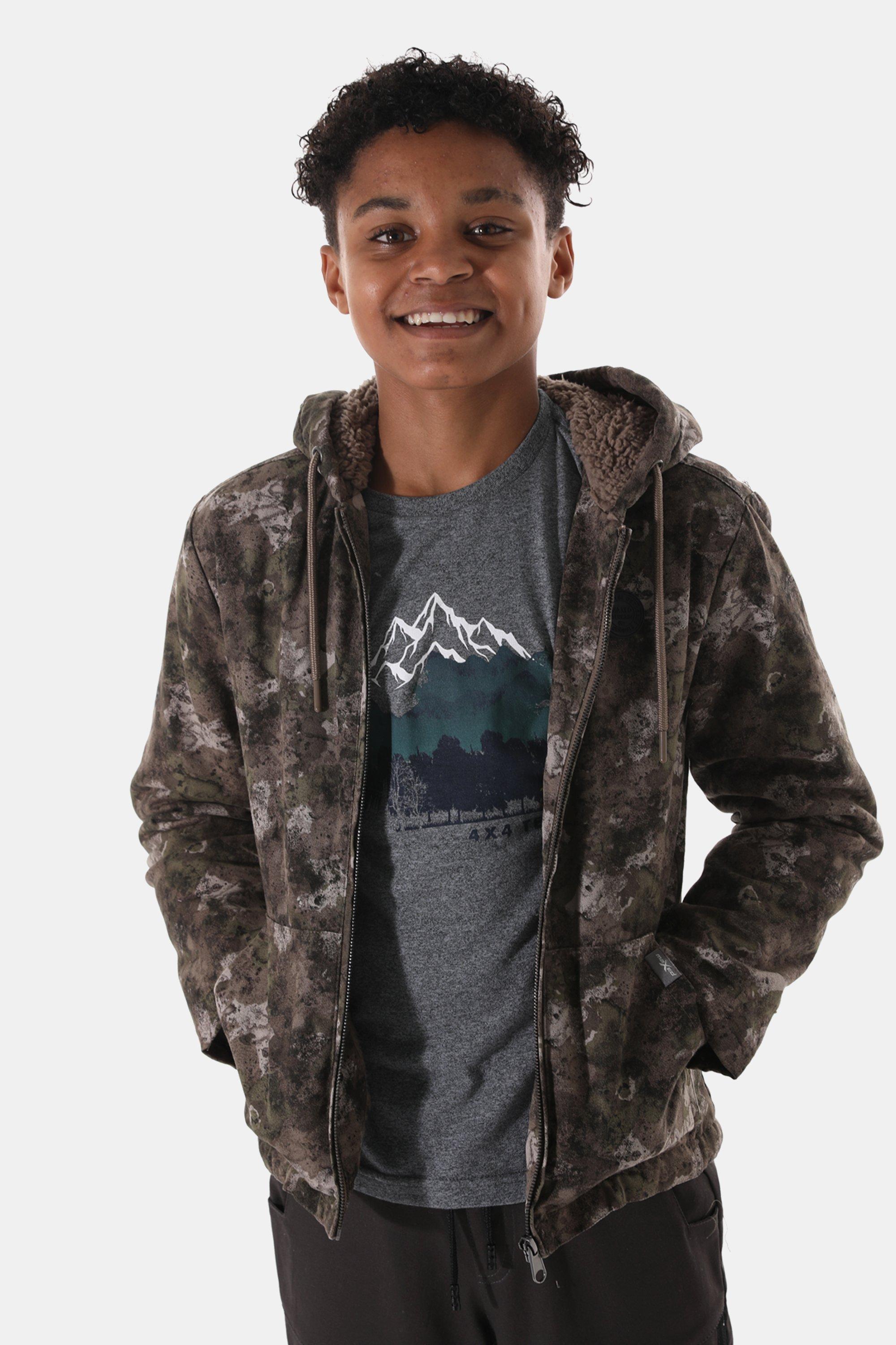 Sherpa lined Camo Hoodie