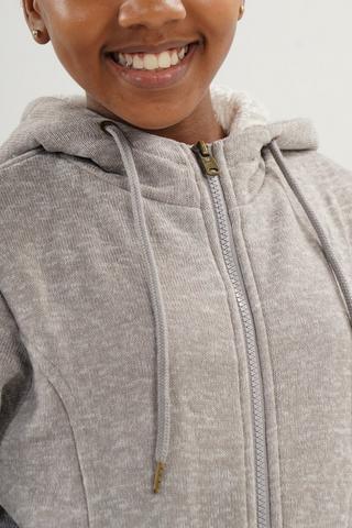 Sherpa-lined Fleece Hoodie