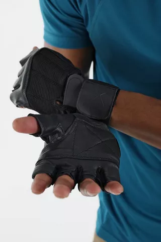 Leather Wrap Gym Gloves