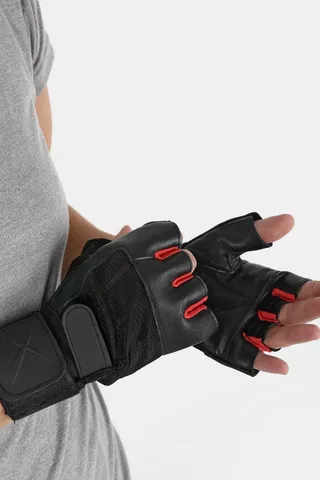 Leather Wrap Gym Gloves
