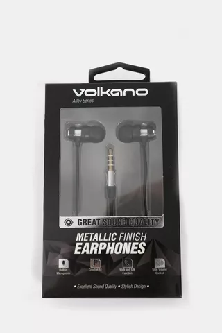 Volkano Alloy Series Earphones - Silver