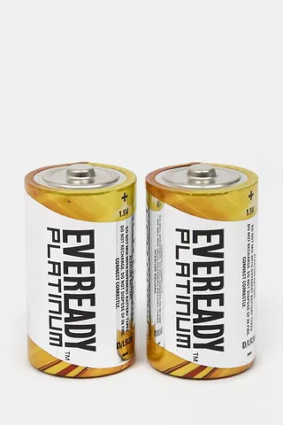 2-pack Eveready Platinum Battery - D