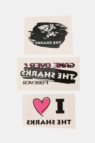 Sharks 3-pack Temporary Tattoos