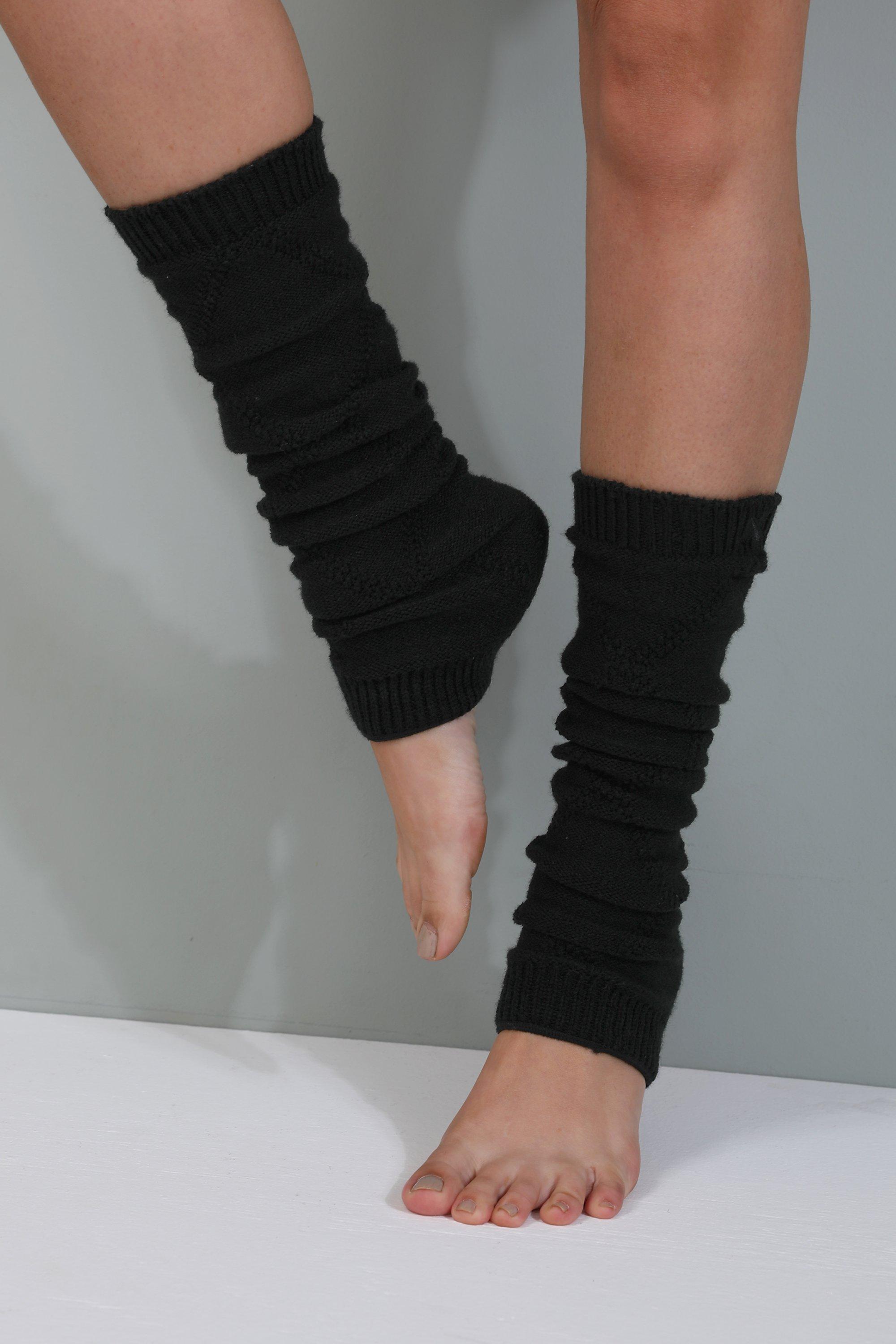 Knitted Leg Warmers Black