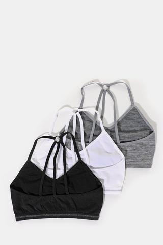 Buy Bench Womens Margotta Three Pack Bra Tops Black/White/Grey