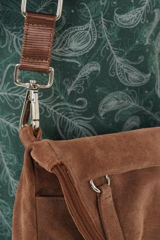 Suede Foldover Bag