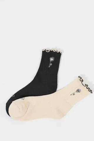 2-pack Cotton-rich Socks