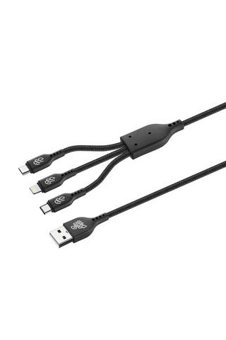 Pro Bass Braided Series 3-in-1 Charging Cable Black