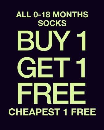 All 0-18 months socks buy 1 get 1 free